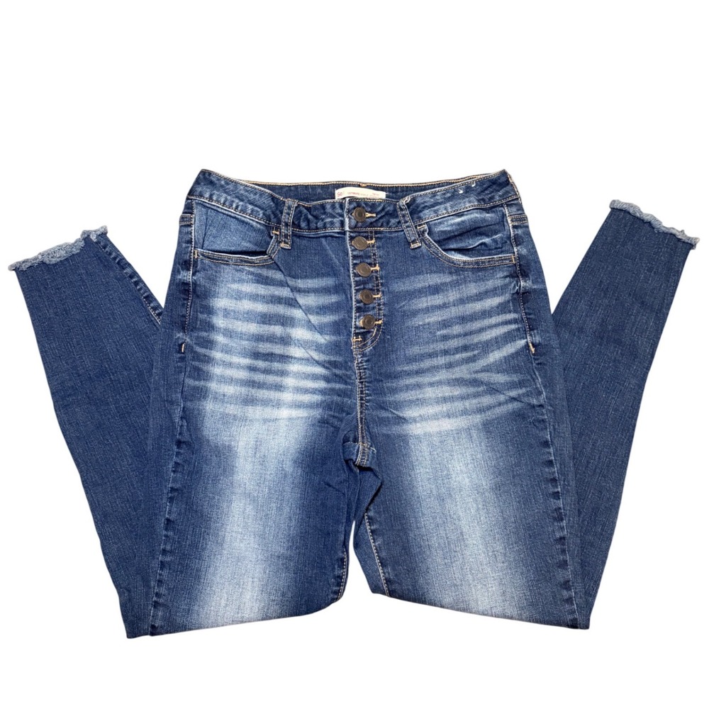 SO High Rise Ultimate Ankle Jegging Button Fly Raw Hem 13